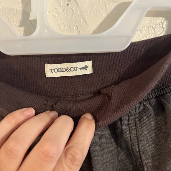 Toad & Co. 100% Linen “Lina” Brown Hippie Style Drawstring Heathered Cinch Pants - Picture 10 of 12